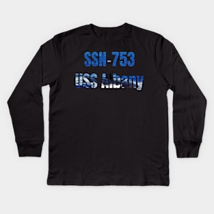 USS Albany (SSN-753), Navy Sailor Veteran Gift Kids Long Sleeve T-Shirt